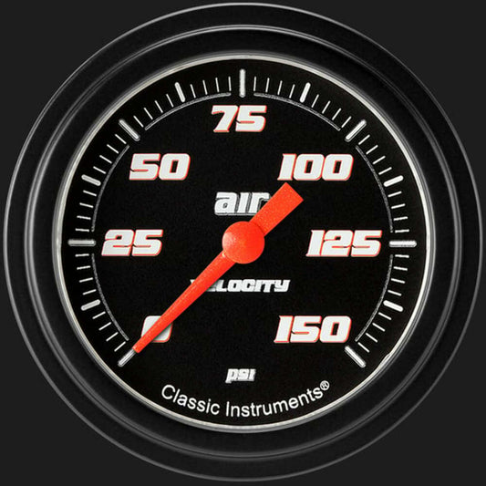 Velocity Black 2 5/8" Air Pressure Gauge VS318BBLF