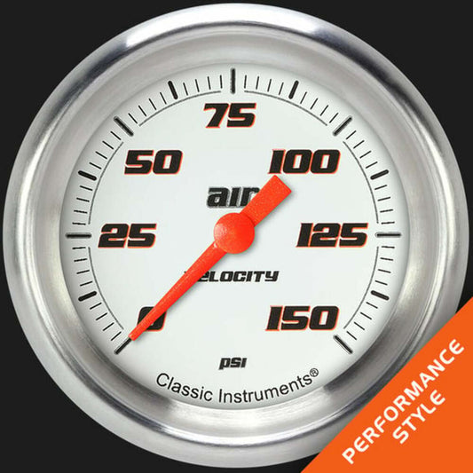 Velocity White 2 5/8" Air Pressure Gauge VS318WAPF