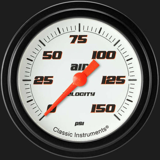 Velocity White 2 5/8" Air Pressure Gauge VS318WBLF