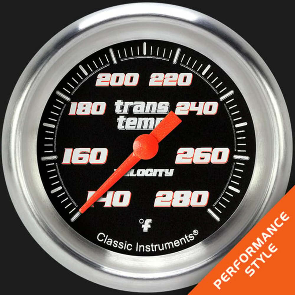 Velocity Black 2 5/8" Transmission Temperature Gauge VS327BAPF