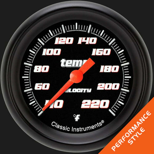 Velocity Black 2 5/8" Stock Eliminator Temp. Gauge VS329BBPF