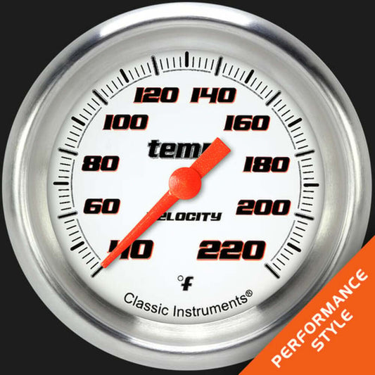 Velocity White 2 5/8" Stock Eliminator Temp. Gauge VS329WAPF