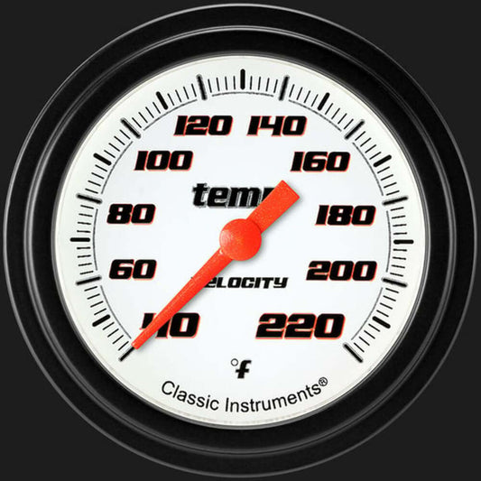 Velocity White 2 5/8" Stock Eliminator Temp. Gauge VS329WBLF