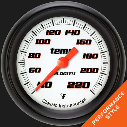Velocity White 2 5/8" Stock Eliminator Temp. Gauge VS329WBPF