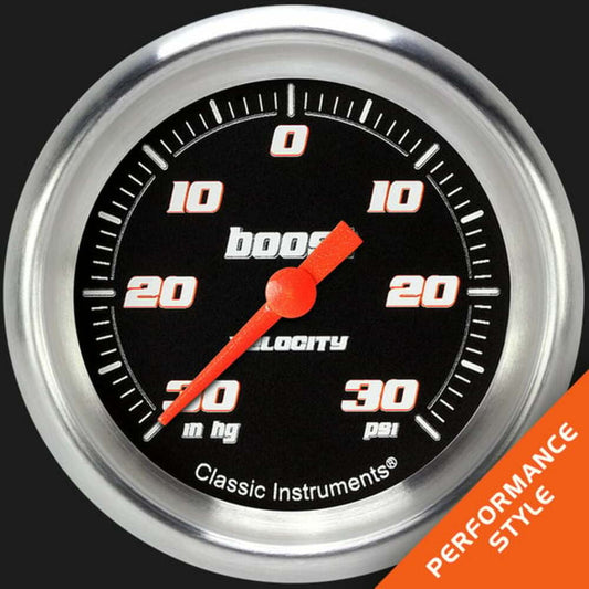 Velocity Black 2 5/8" Boost/Vac Gauge VS341BAPF