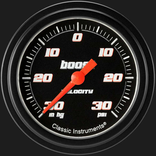 Velocity Black 2 5/8" Boost/Vac Gauge VS341BBLF