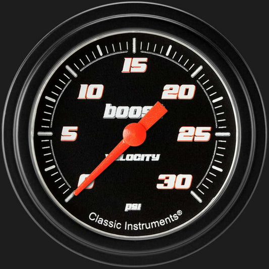 Velocity Black 2 5/8" Boost Gauge, 30 psi VS342BBLF