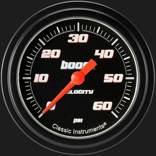Velocity Black 2 5/8" Boost Gauge, 60 psi VS343BBLF