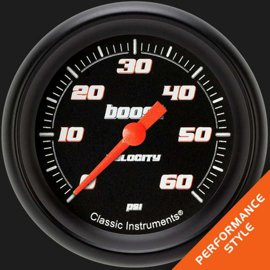 Velocity Black 2 5/8" Boost Gauge, 60 psi VS343BBPF