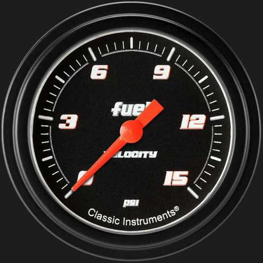 Velocity Black 2 5/8" Fuel Pressure Gauge, 15 psi VS345BBLF