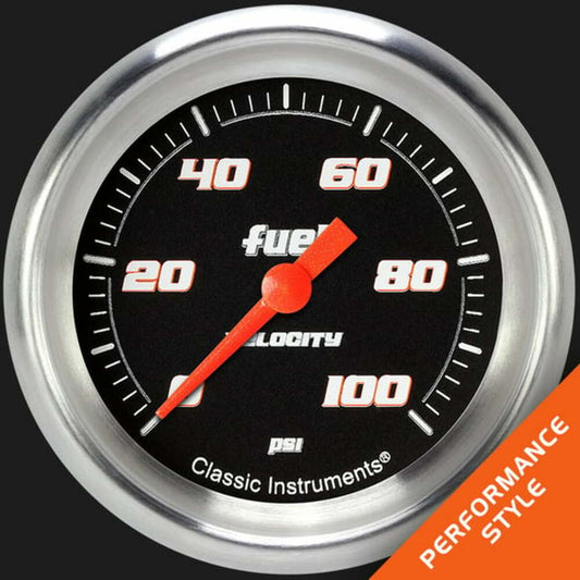 Velocity Black 2 5/8" Fuel Pressure Gauge, 100 psi VS346BAPF