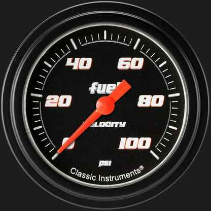 Velocity Black 2 5/8" Fuel Pressure Gauge, 100 psi VS346BBLF