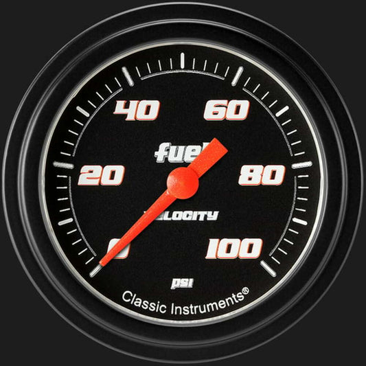 Velocity Black 2 5/8" Fuel Pressure Gauge, 100 psi VS346BBLF