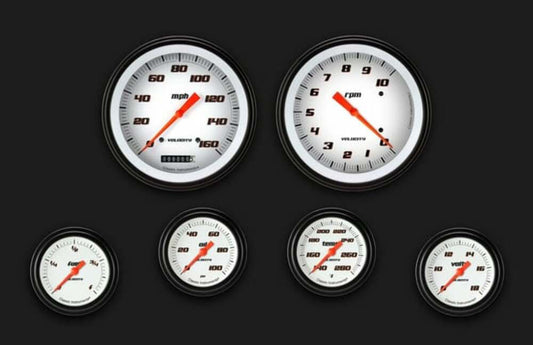 Velocity White Six Gauge Set 351 VS351WBLF