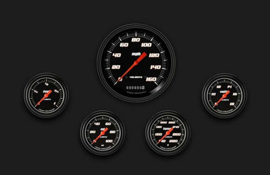 Velocity Black Five Gauge Set 354 VS354BBLF