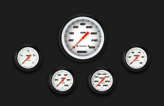Velocity White Five Gauge Set 354 VS354WBLF