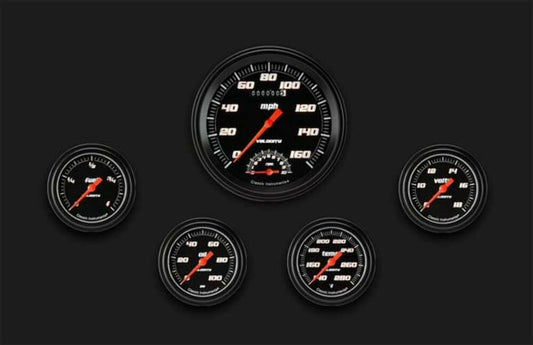 Velocity Black Five Gauge Set 365 VS365BBLF