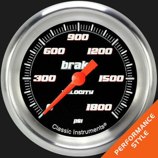 Velocity Black 2 5/8" Brake Pressure Gauge VS367BAPF