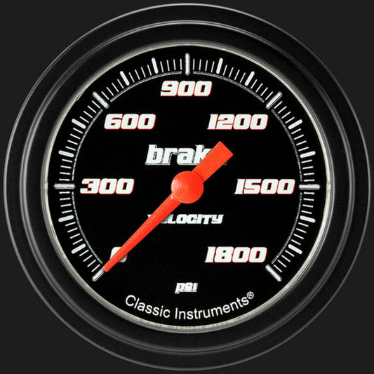 Velocity Black 2 5/8" Brake Pressure Gauge VS367BBLF