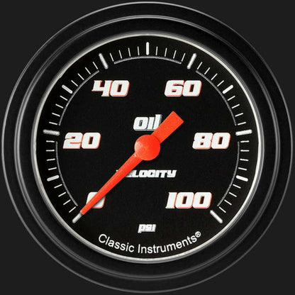 Velocity Black 2 5/8" Oil Pressure Gauge VS381BBLF