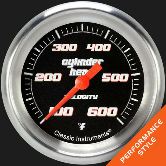 Velocity Black 2 5/8" Cylinder Head Temp. Gauge VS397BAPF
