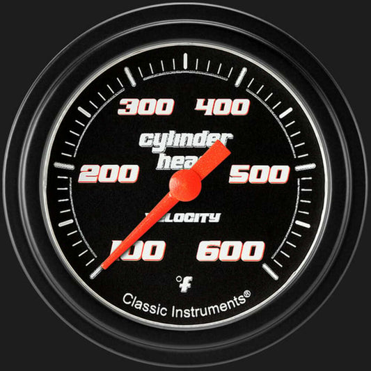 Velocity Black 2 5/8" Cylinder Head Temp. Gauge VS397BBLF