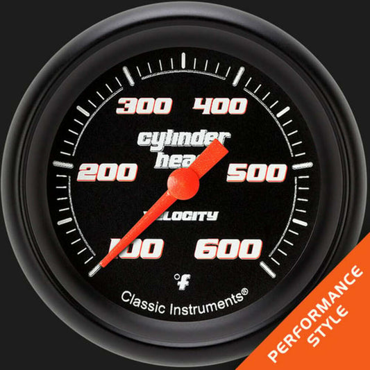 Velocity Black 2 5/8" Cylinder Head Temp. Gauge VS397BBPF