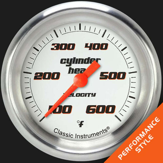 Velocity White 2 5/8" Cylinder Head Temp. Gauge VS397WAPF
