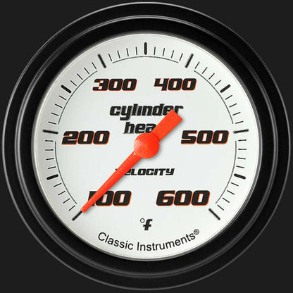 Velocity White 2 5/8" Cylinder Head Temp. Gauge VS397WBLF