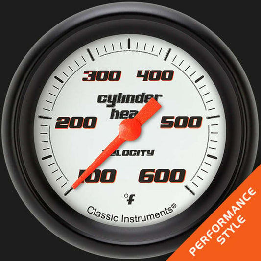 Velocity White 2 5/8" Cylinder Head Temp. Gauge VS397WBPF