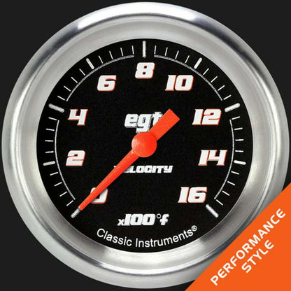 Velocity Black 2 5/8" Exhaust Gas Temp. Gauge VS398BAPF