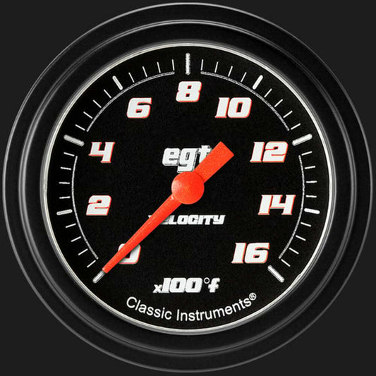Velocity Black 2 5/8" Exhaust Gas Temp. Gauge VS398BBLF