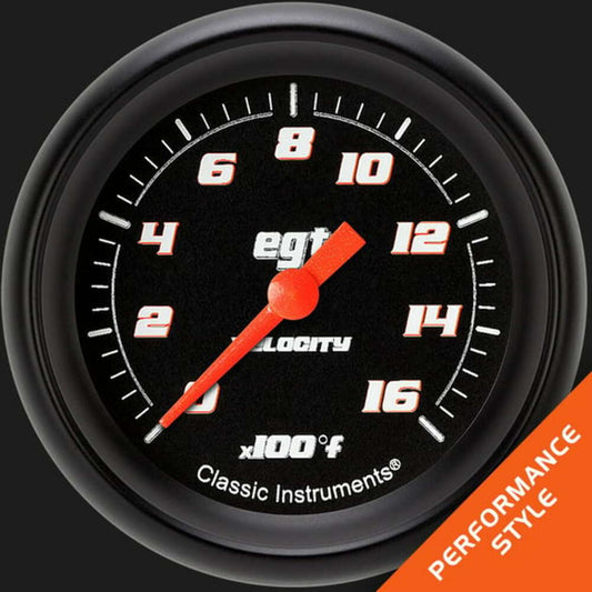 Velocity Black 2 5/8" Exhaust Gas Temp. Gauge VS398BBPF