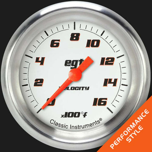 Velocity White 2 5/8" Exhaust Gas Temp. Gauge VS398WAPF