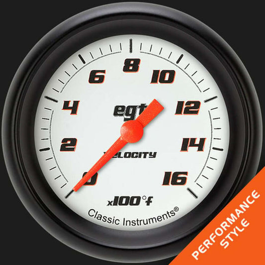 Velocity White 2 5/8" Exhaust Gas Temp. Gauge VS398WBPF