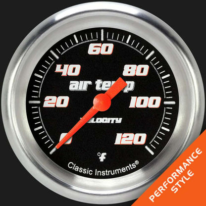 Velocity Black 2 5/8" Outside Air Temp. Gauge VS399BAPF