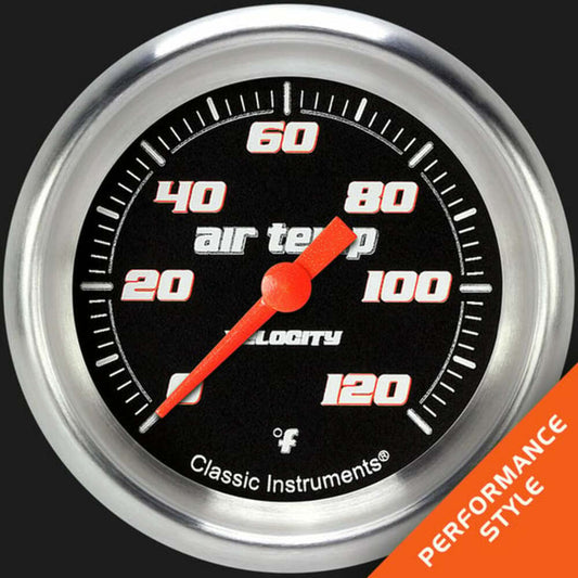 Velocity Black 2 5/8" Outside Air Temp. Gauge VS399BAPF