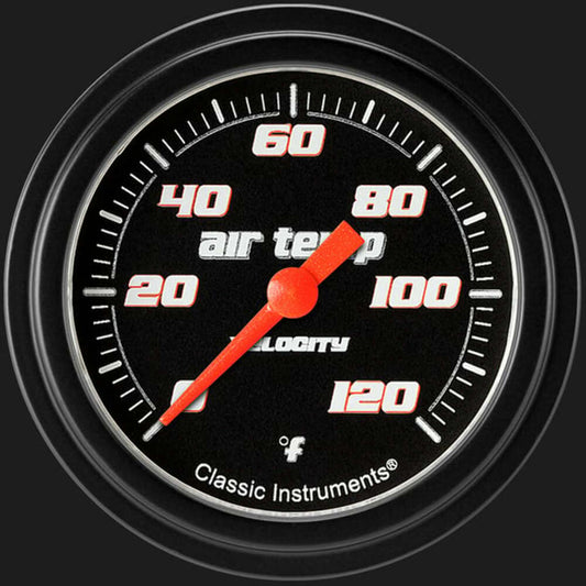 Velocity Black 2 5/8" Outside Air Temp. Gauge VS399BBLF