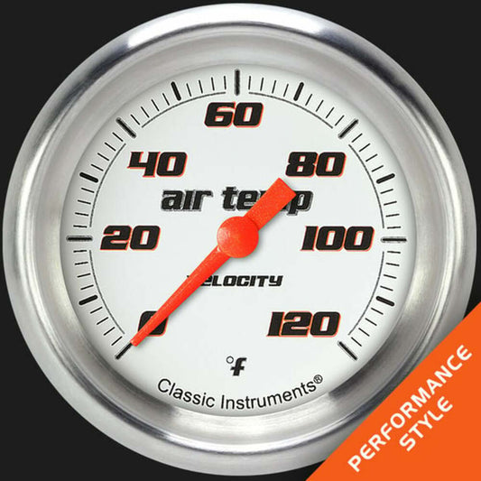 Velocity White 2 5/8" Outside Air Temp. Gauge VS399WAPF