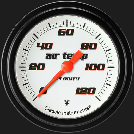 Velocity White 2 5/8" Outside Air Temp. Gauge VS399WBLF