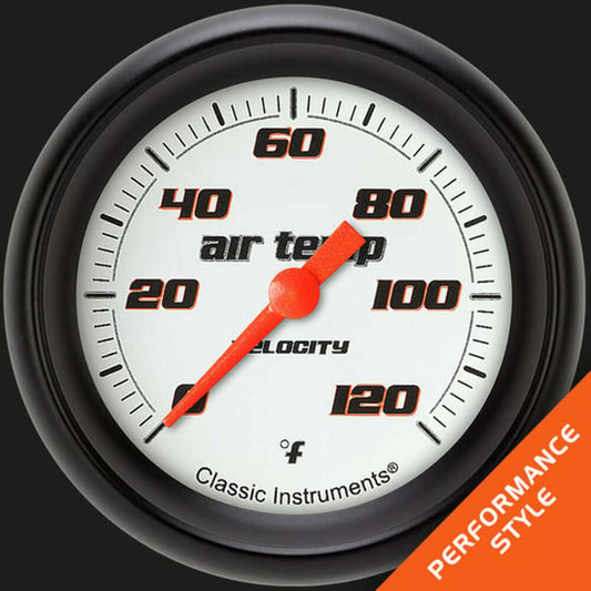 Velocity White 2 5/8" Outside Air Temp. Gauge VS399WBPF