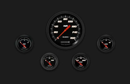 Velocity Black Five Gauge Set 54 VS54BBLF