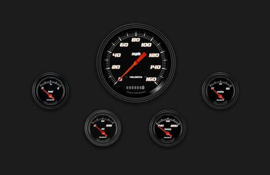 Velocity Black Five Gauge Set 54 VS54BBLF
