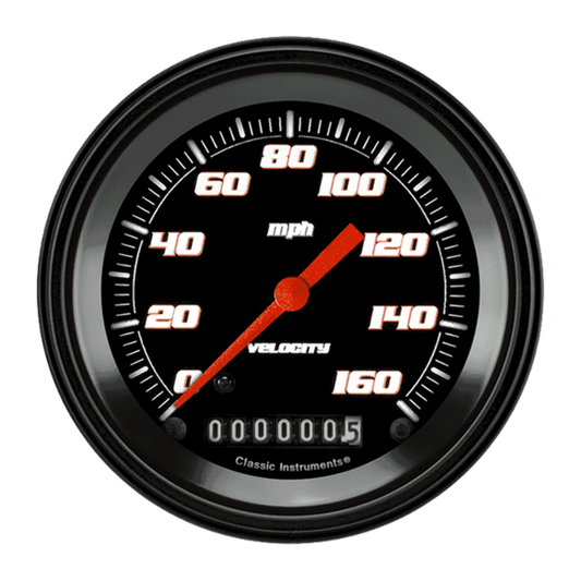Velocity Black 3 3/8" Speedometer VS55BBLF