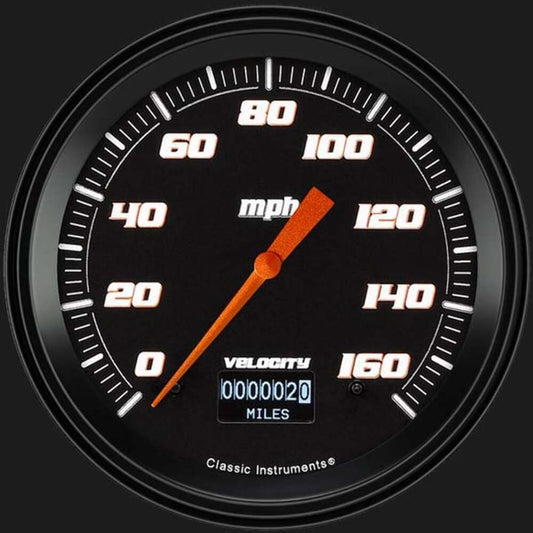 Velocity Black 4 5/8" Speedometer with Information Screen VS56DBBLF