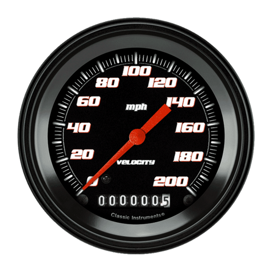 Velocity Black 3 3/8" Speedometer VS57BBLF