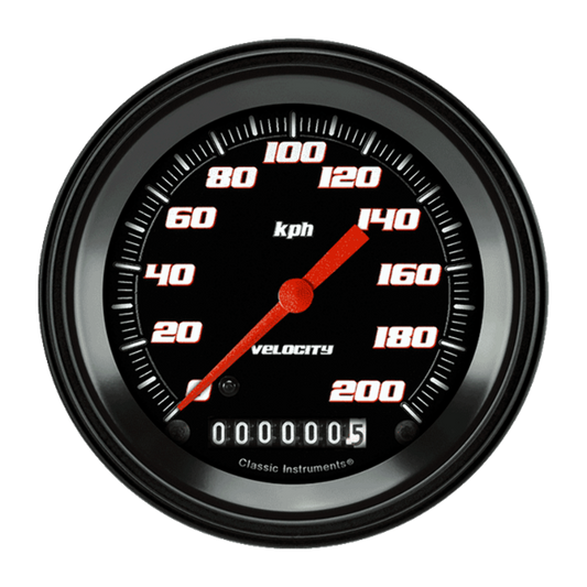 Velocity Black 3 3/8" Speedometer VS59BBLF