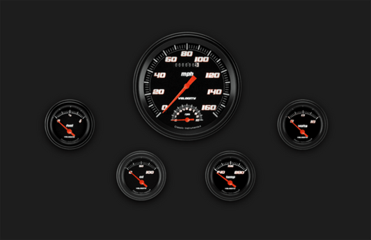 Velocity Black Five Gauge Set 65 VS65BBLF