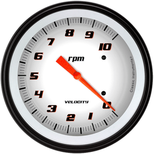 Velocity White 4 5/8" Tachometer VS71WBLF