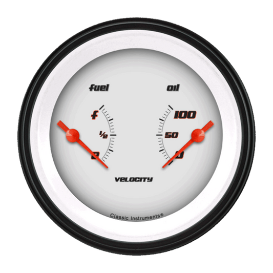 Velocity White 3 3/8" Dual VS72WBLF